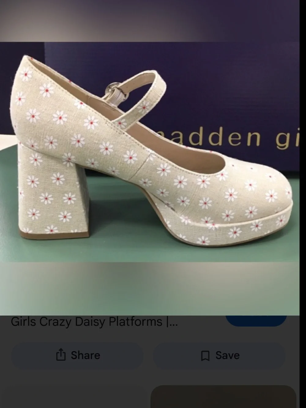 New Madden Girl 9 Mantel Daisy Floral Platform Mary Jane Heels